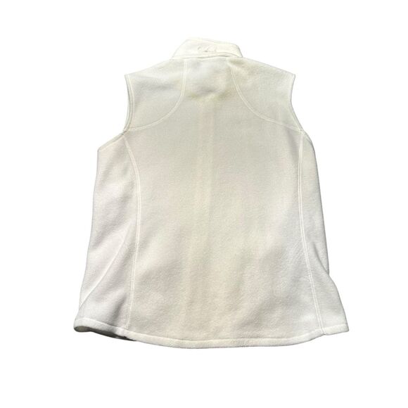 Woolrich Fleece Full Zip Vest Sleeveless Pockets Women’s M White Polyester Warm - Picture 2 of 8